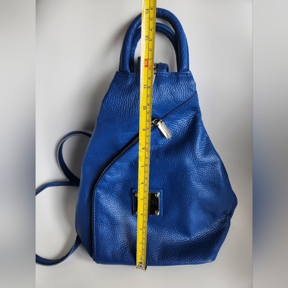 -SOLD-Valentina Italia Blue Leather Sling Backpack/Shoulder Bag/Handbag,  BNWOT - Picture 14 of 16